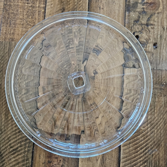 Vtg 1.5 Qt Heavy Ribbed Clear Glass Casserole Baking Dish with Lid And Handles - Picture 6 of 11
